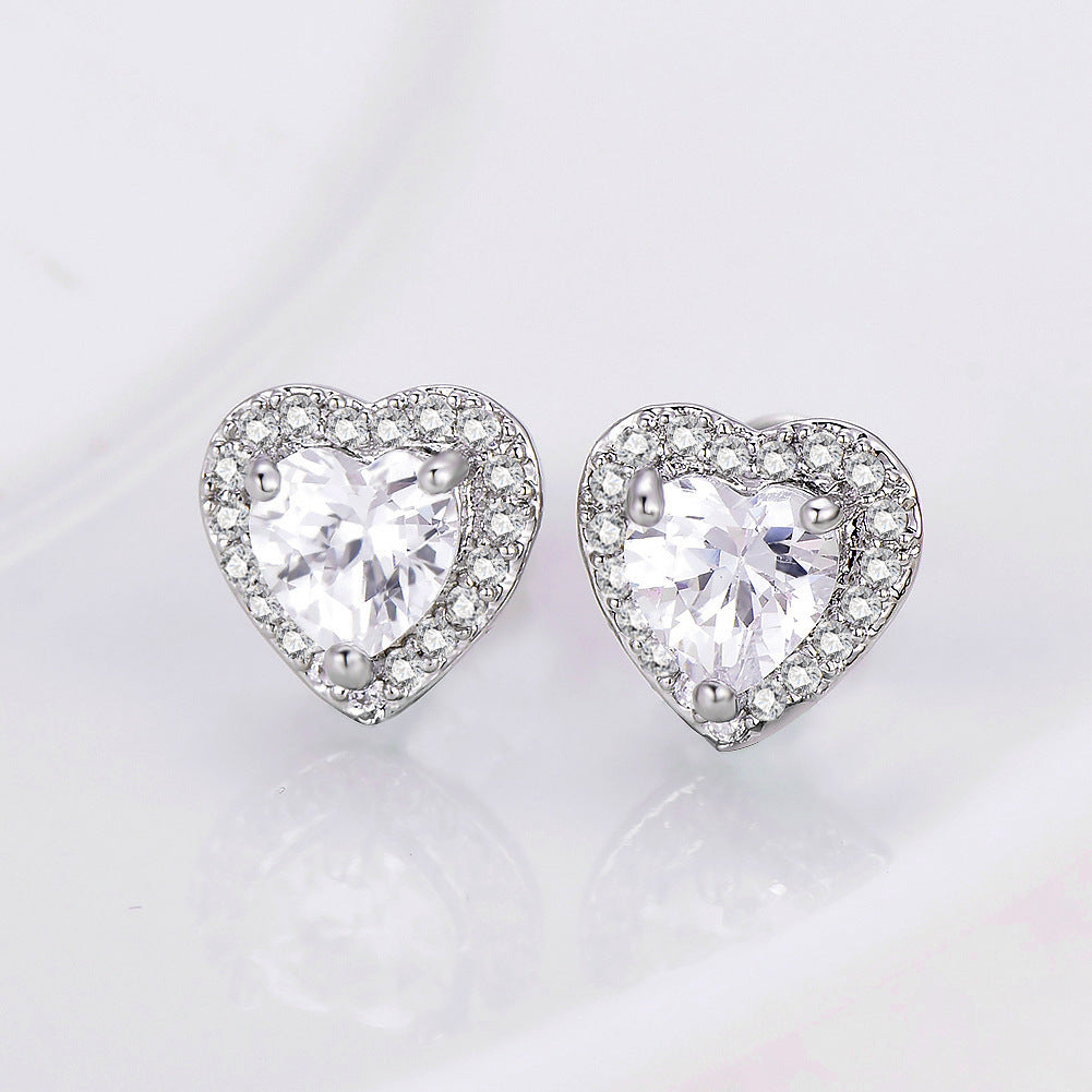 [Oramore Jewelry]Dazzling Heart Shape Lover Earrings