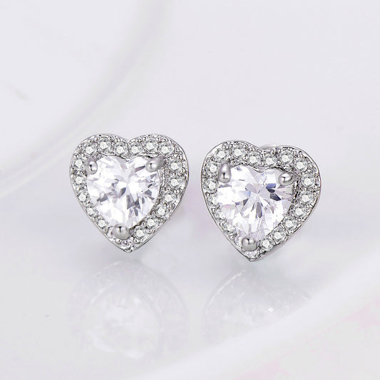 [Oramore Jewelry]Dazzling Heart Shape Lover Earrings