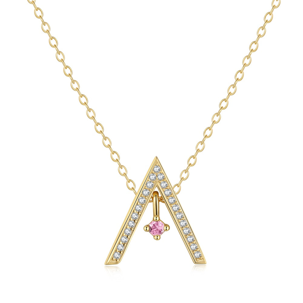 [Oramore Jewelry]Sparkling A Shape Necklace
