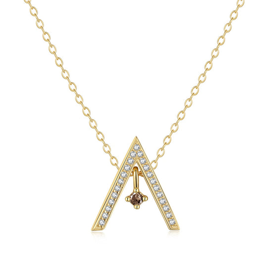[Oramore Jewelry]Sparkling A Shape Necklace