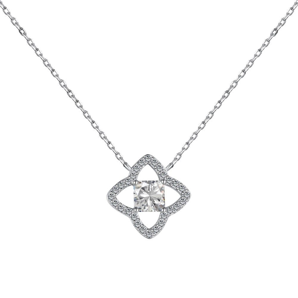 [Oramore Jewelry]Exquisite Flower Shape Princess Cut Necklace