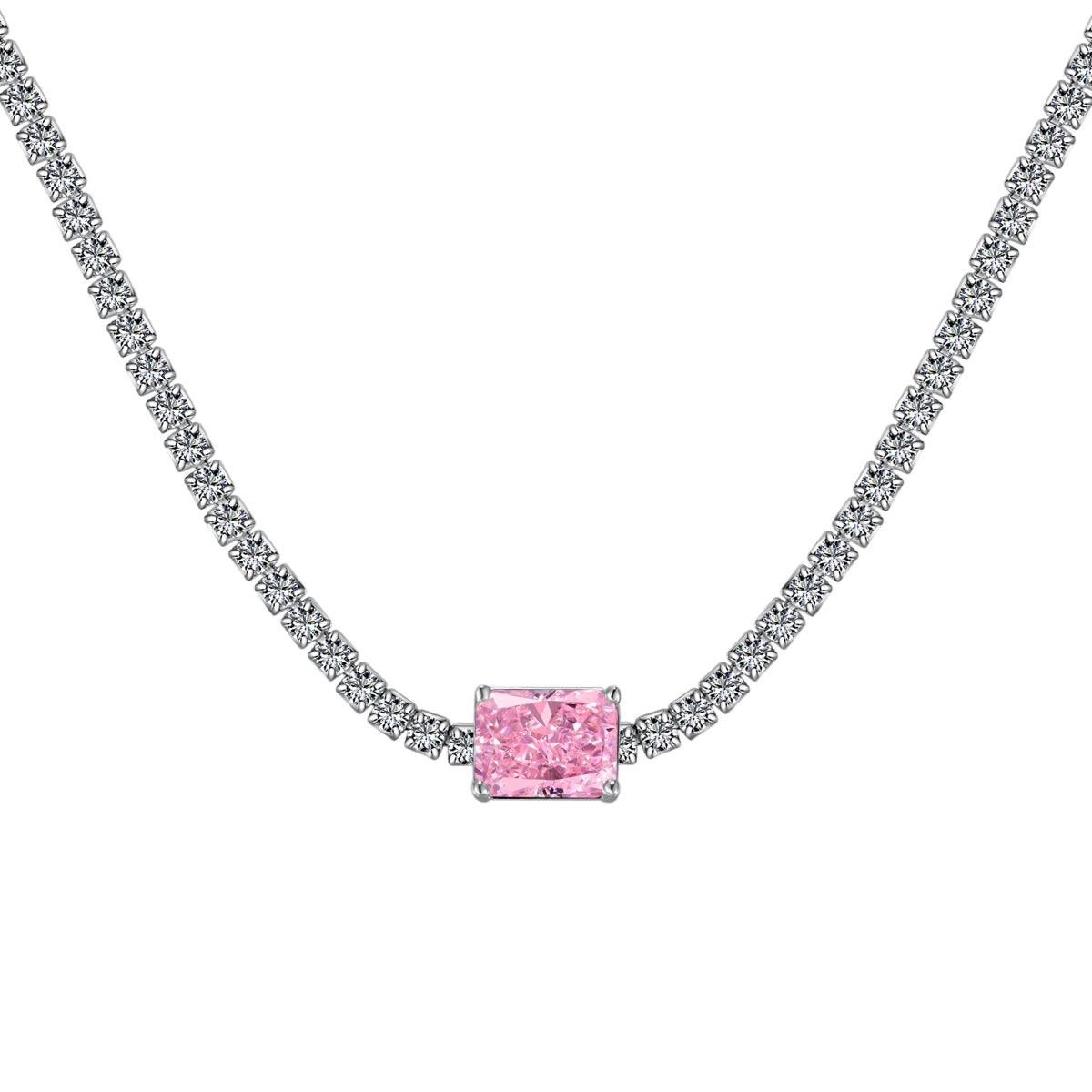 [Oramore Jewelry]2.0 carat Ornate Emerald Cut Necklace