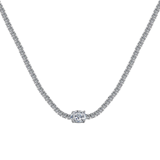 [Oramore Jewelry]1.0 Carat Shining Oval Cut Necklace