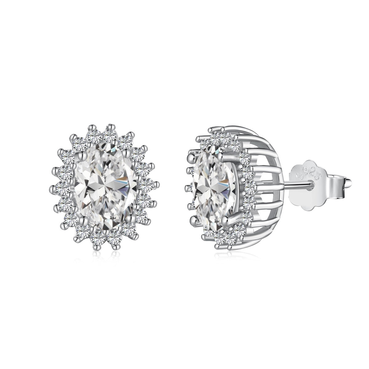 [Oramore Jewelry]Delicate Radiant Oval Cut Daily Earrings