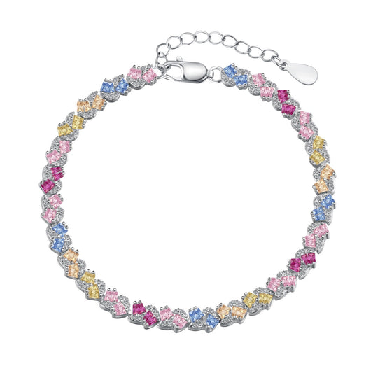 [Oramore Jewelry]Ornate Colorful Flower Shape Party Bracelet