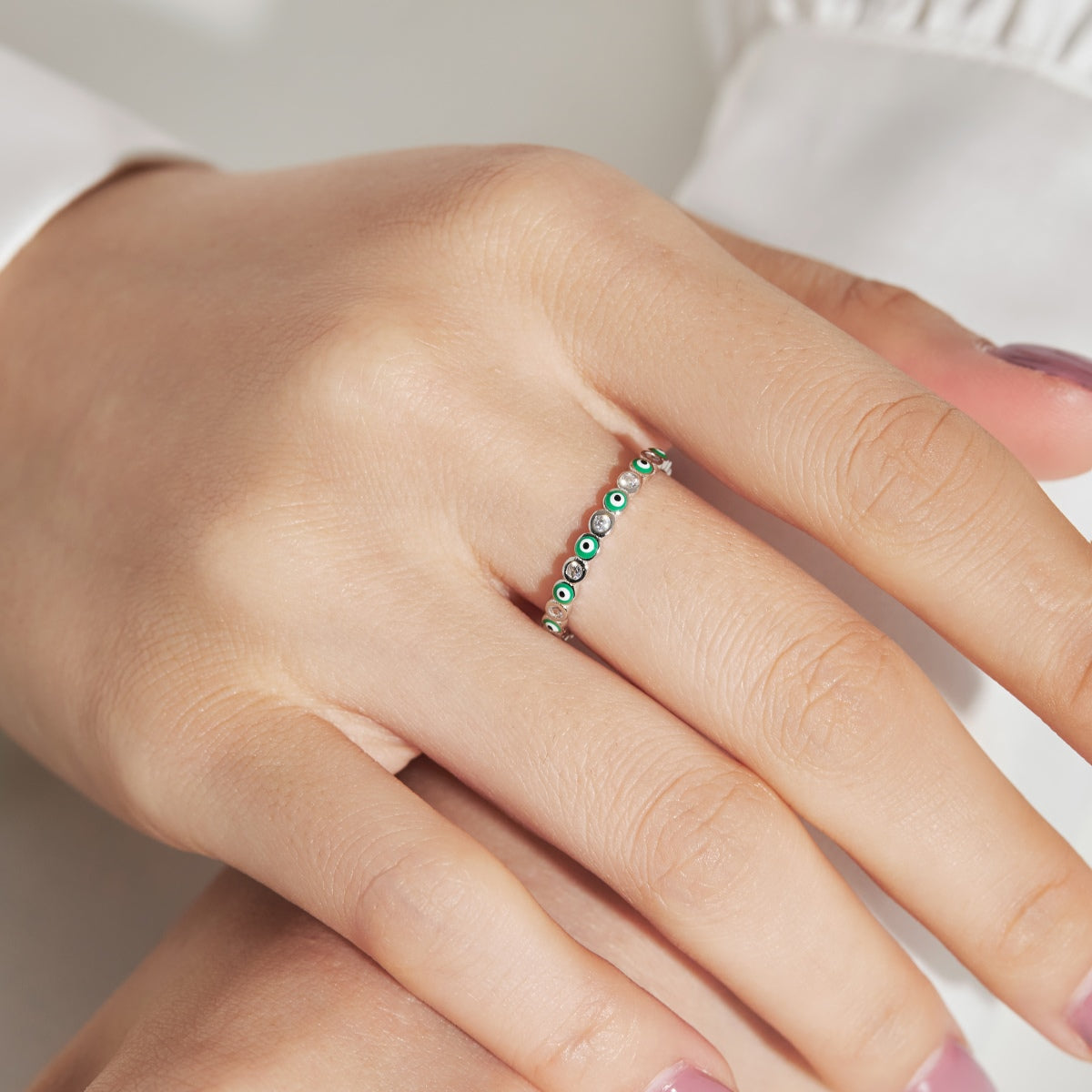 [Oramore Jewelry]Sparkling Vibrant Round Shape Daily Ring