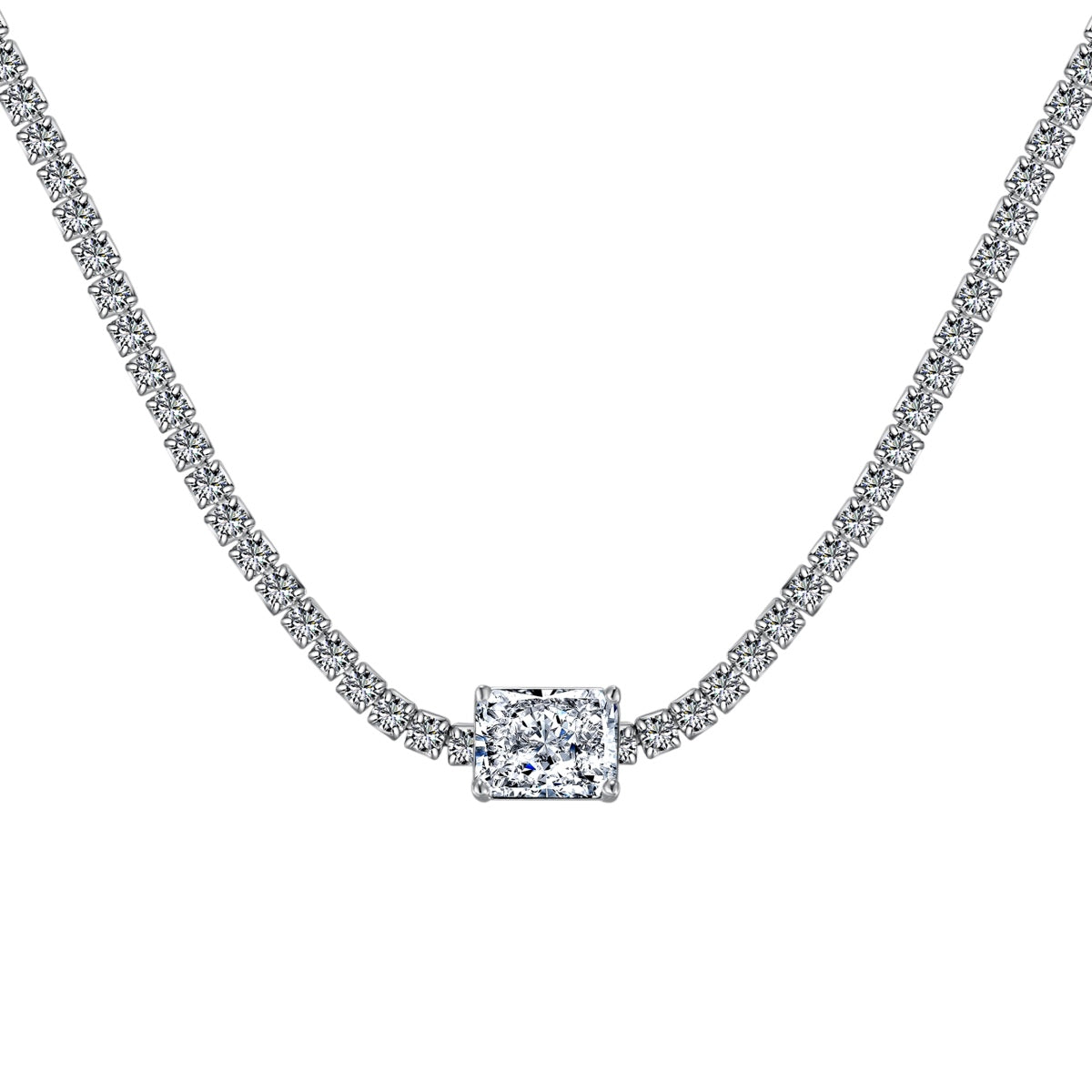[Oramore Jewelry]2.0 carat Ornate Emerald Cut Necklace