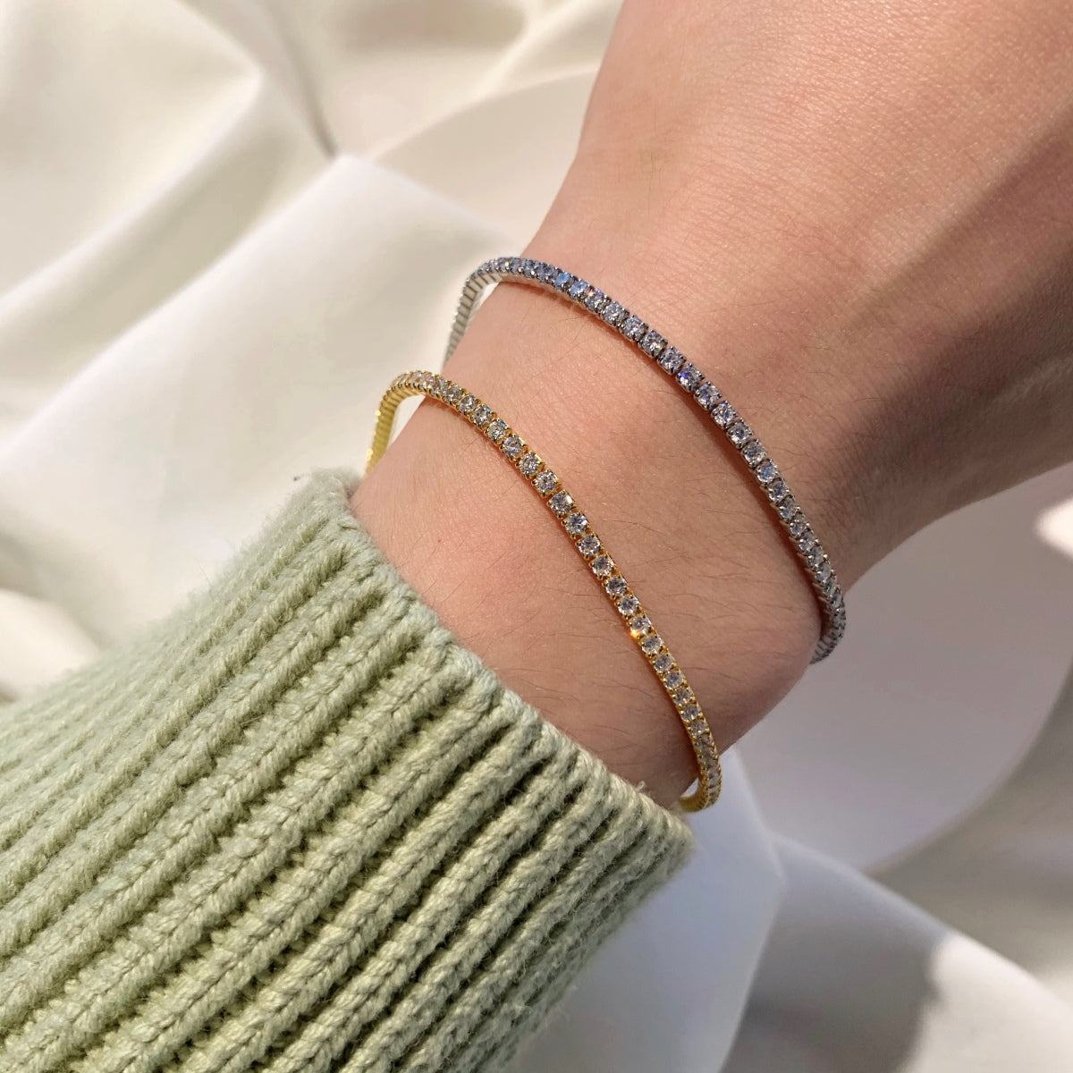 [Oramore Jewelry]Radiant Shinning Princess Cut Tennis Bracelet