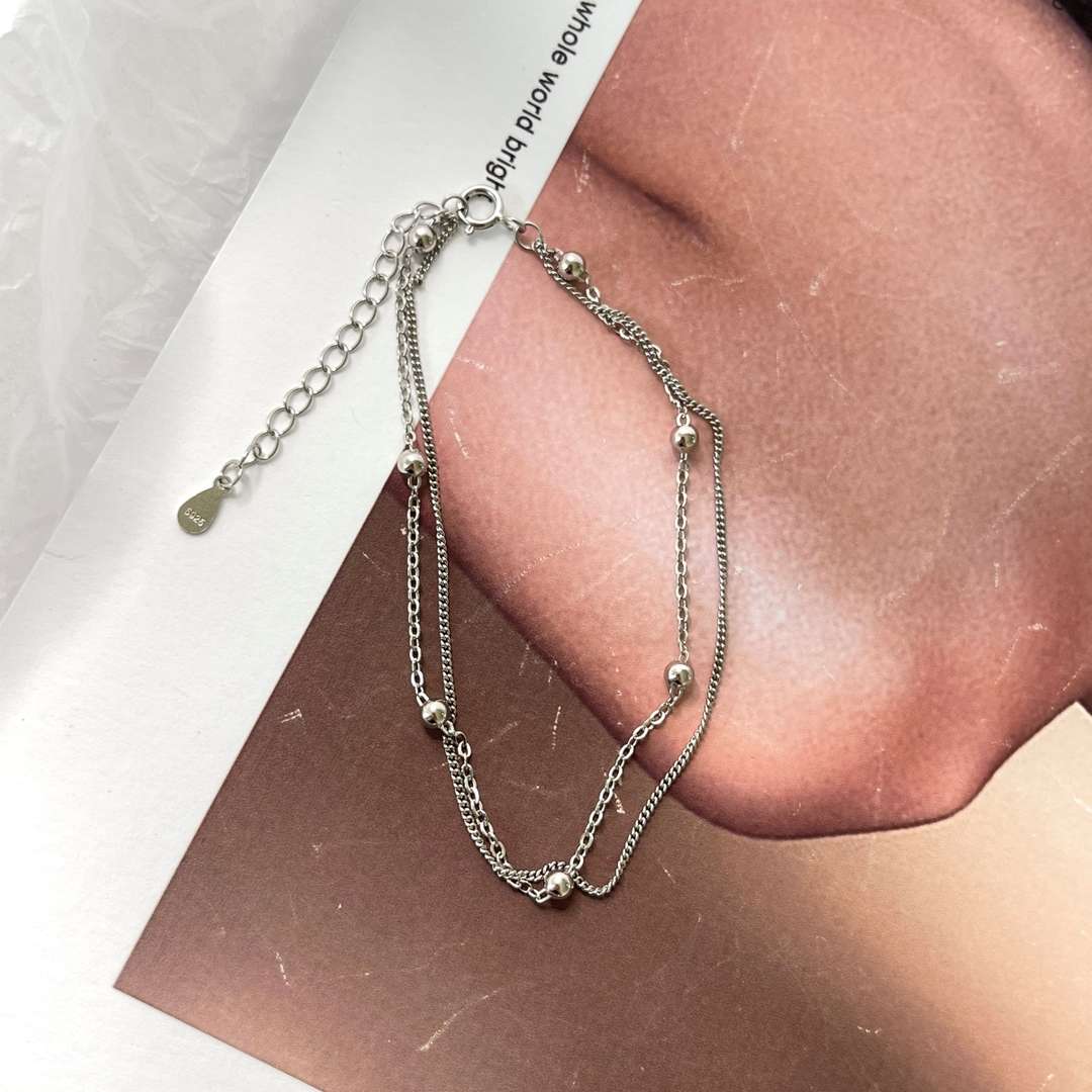 [Oramore Jewelry]Delicate Bead Double Layer Bracelet