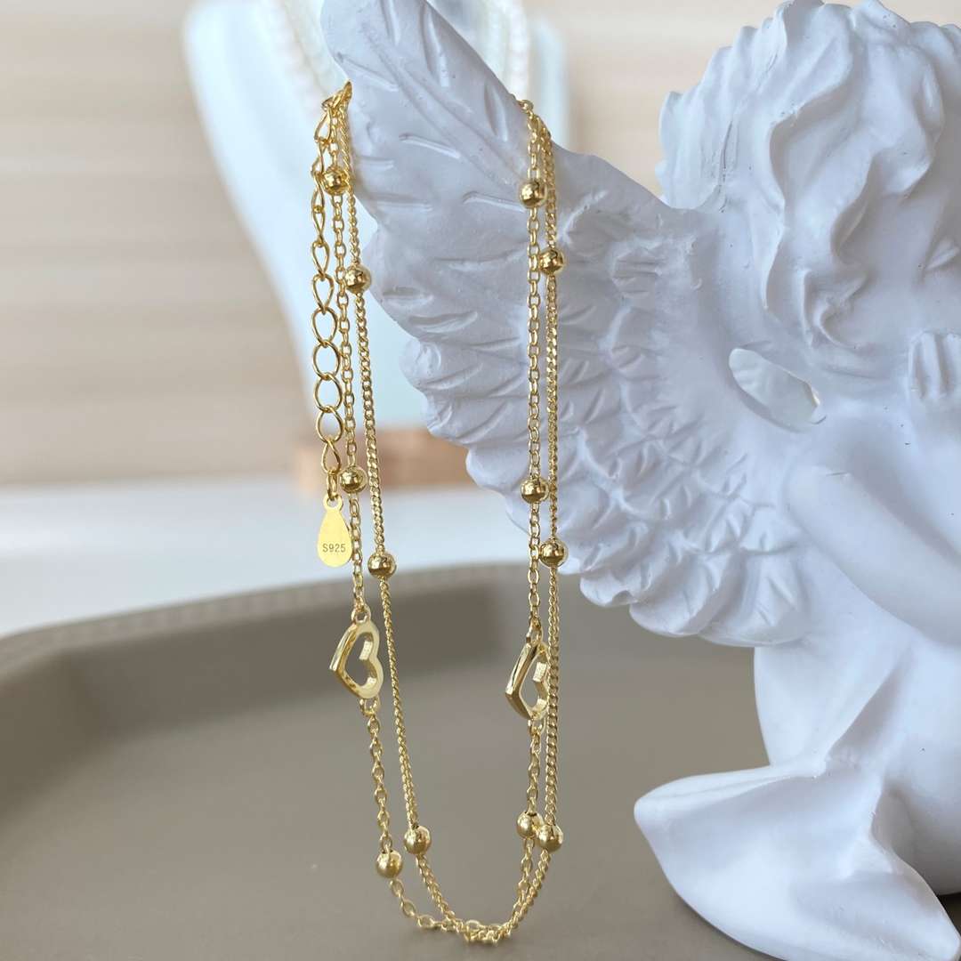 [Oramore Jewelry]Dainty Double Layer Love Heart Bracelet