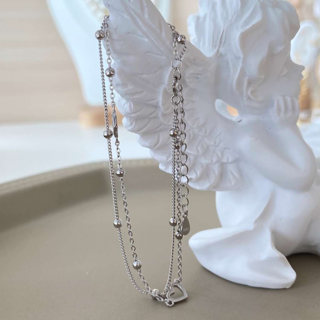 [Oramore Jewelry]Dainty Double Layer Love Heart Bracelet