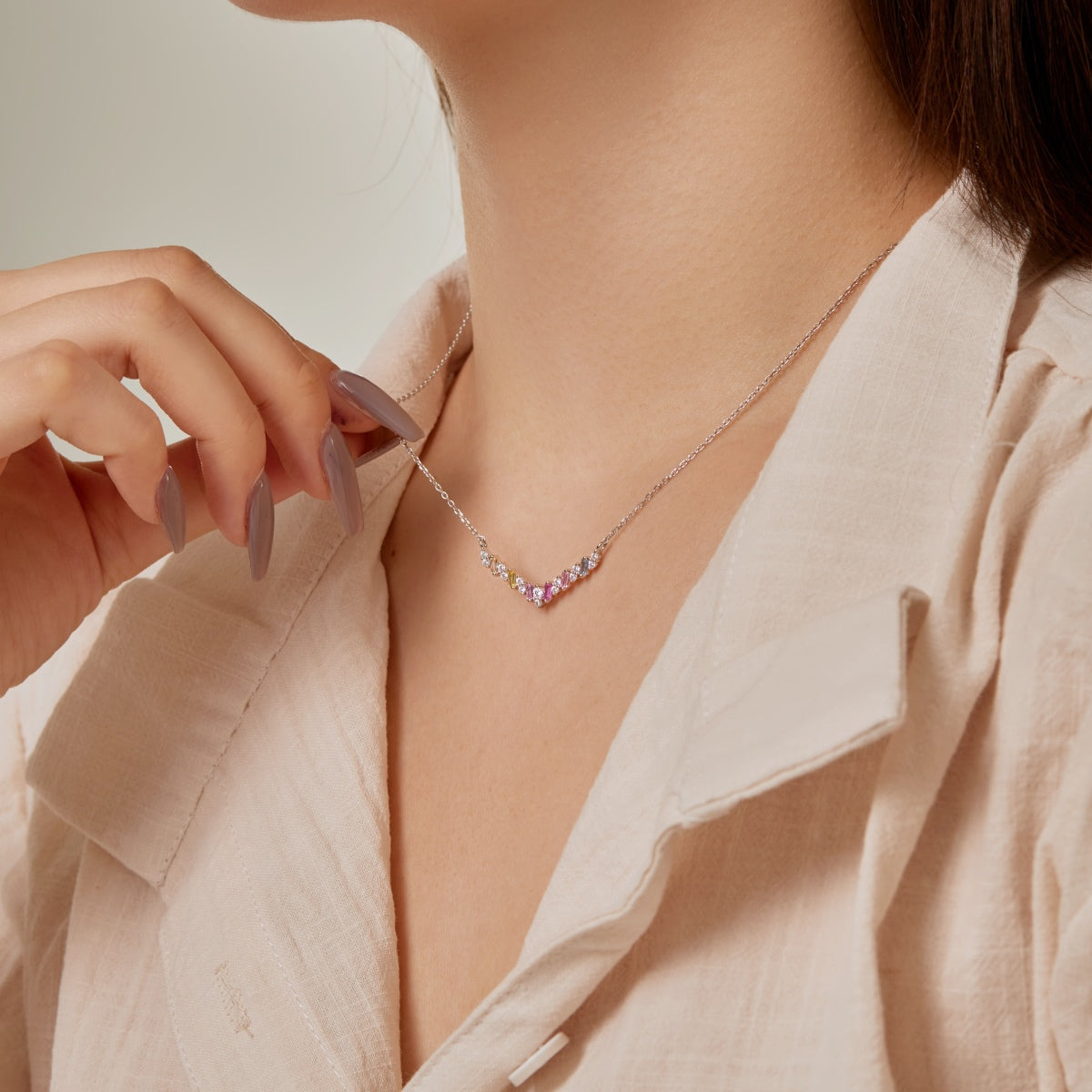 [Oramore Jewelry]Dazzling Rainbow Necklace