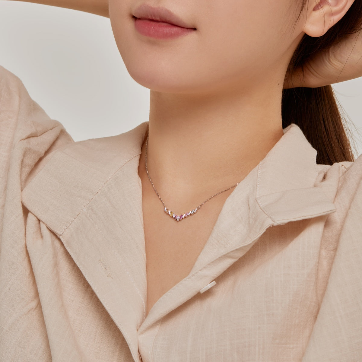 [Oramore Jewelry]Dazzling Rainbow Necklace
