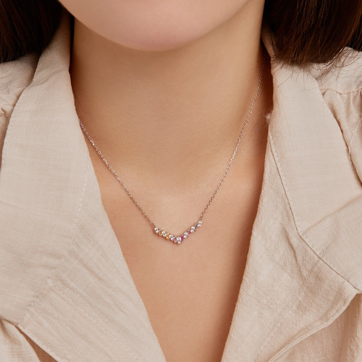 [Oramore Jewelry]Dazzling Rainbow Necklace