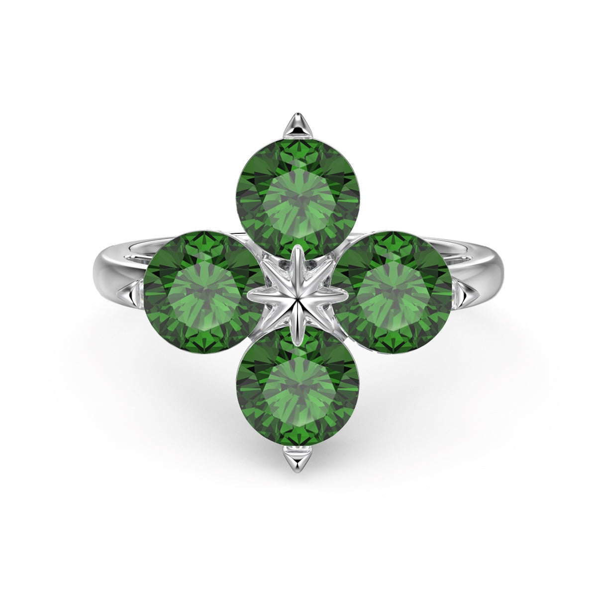 [Oramore Jewelry]Four-Leaf Clover Eight-Pointed Star Ring