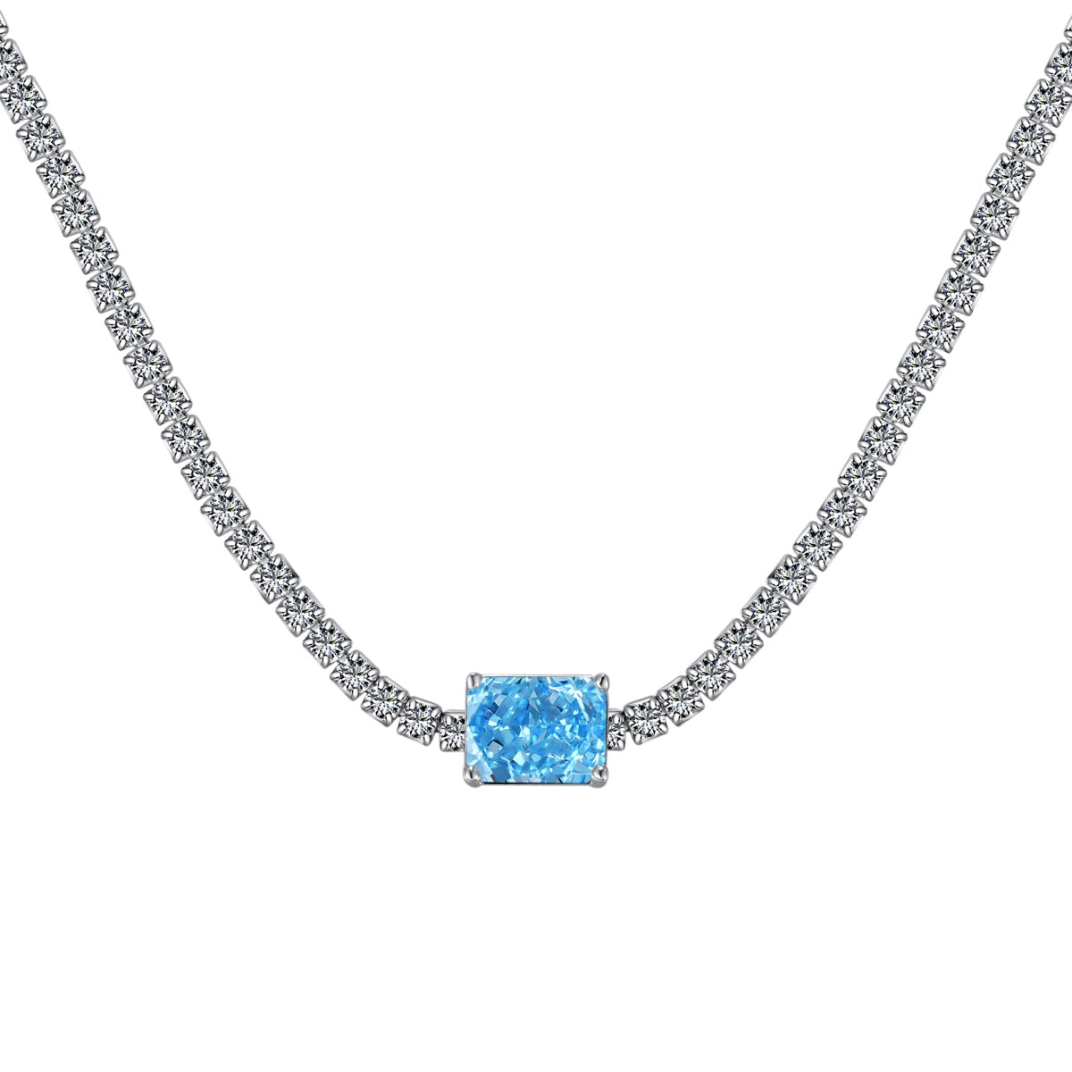 [Oramore Jewelry]2.0 carat Ornate Emerald Cut Necklace