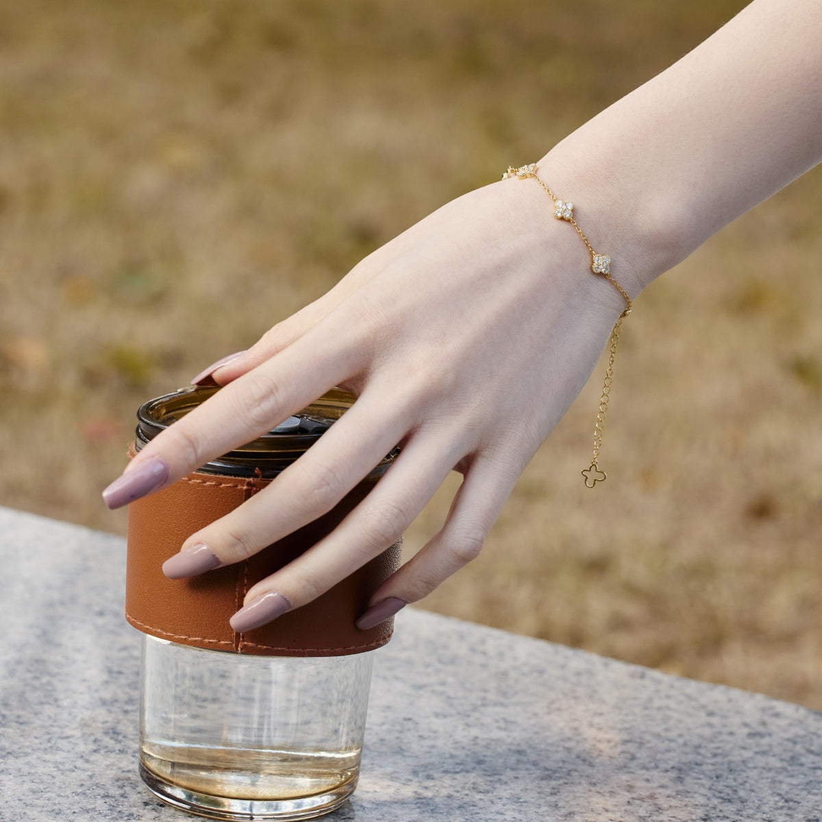 [Oramore Jewelry]Four-Leaf Clover Hollow Butterfly Bracelet