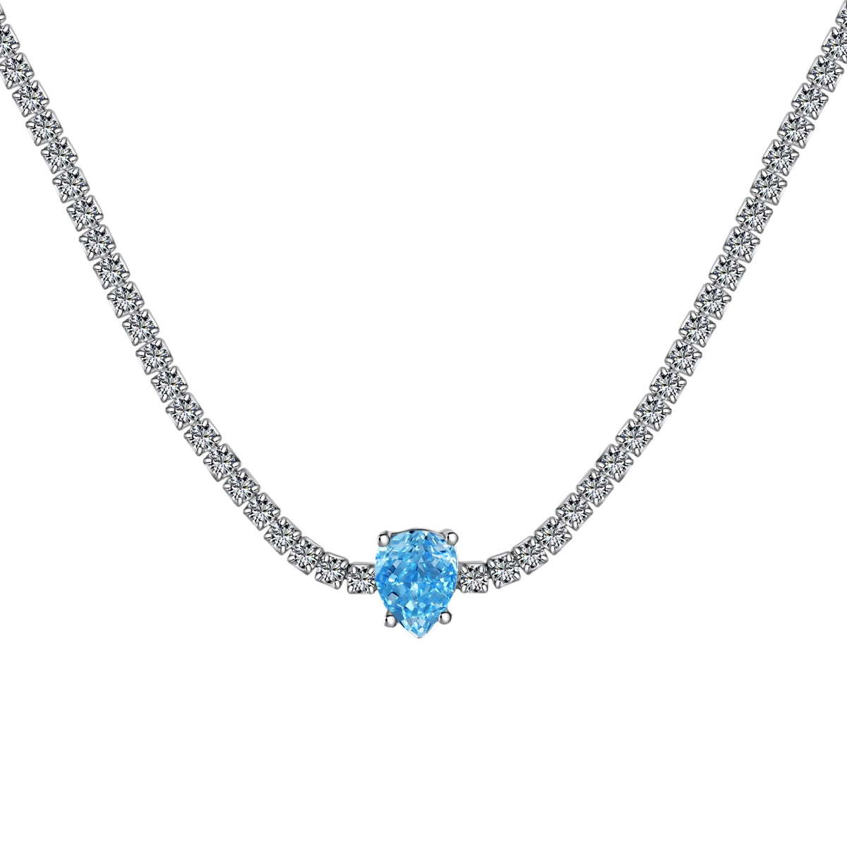 [Oramore Jewelry]1.0 carat Unique Pear Cut Tennis Necklace