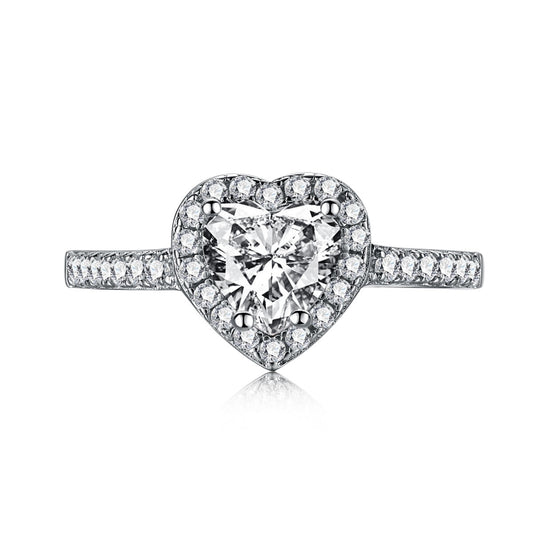 [Oramore Jewelry]Eternity Splashy Romantic Heart Shape Lover Ring