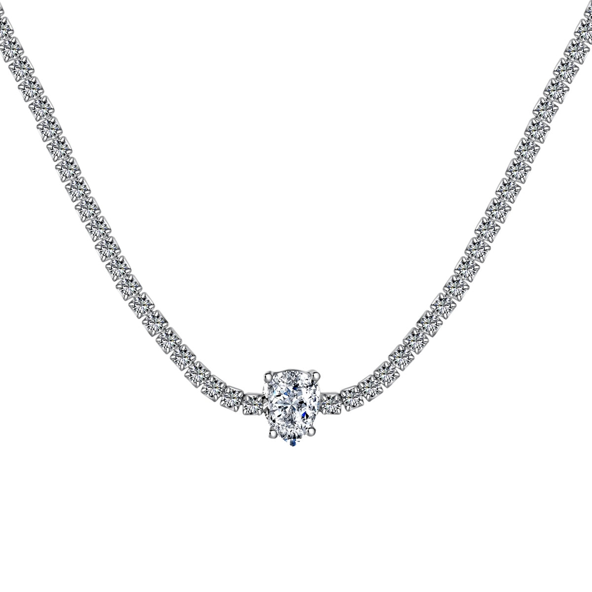 [Oramore Jewelry]1.0 carat Unique Pear Cut Tennis Necklace
