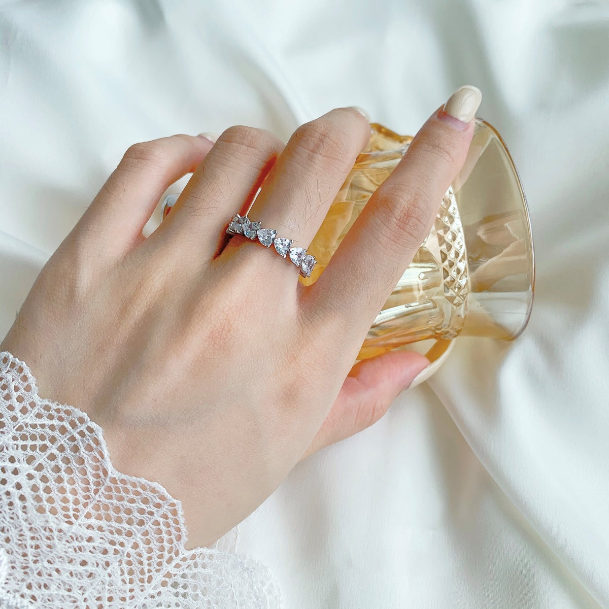 [Oramore  Jewelry]0.25 Carat Radiant Romance Heart Cut Lover Ring