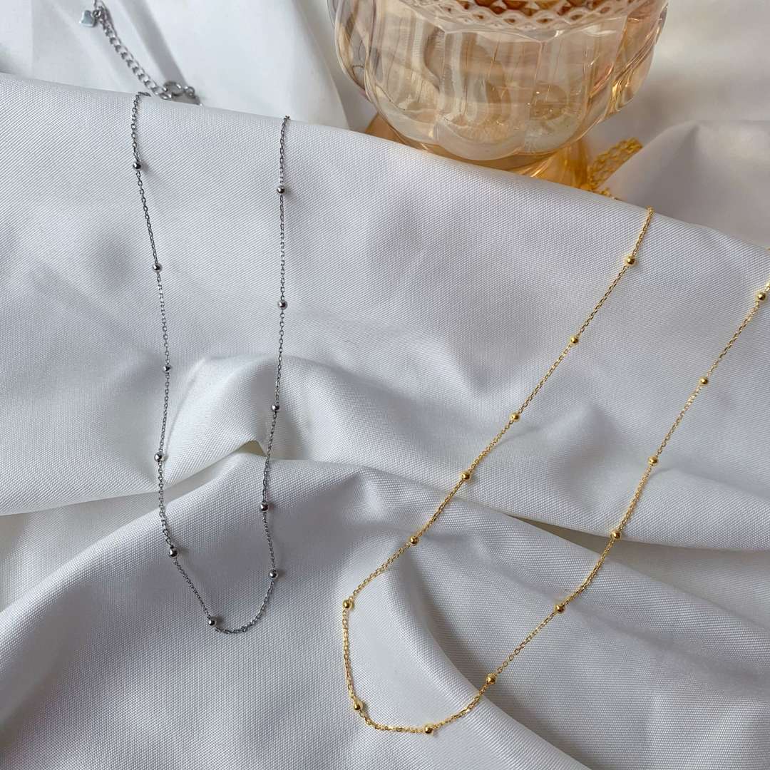 [Oramore Jewelry]Small Bead Clavicle Chain Simple Necklace
