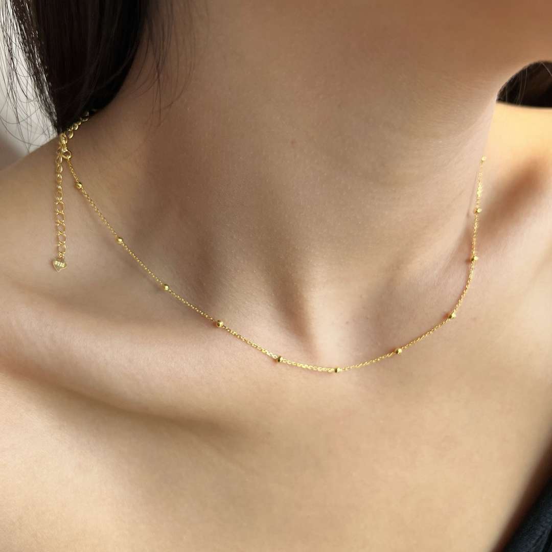 [Oramore Jewelry]Small Bead Clavicle Chain Simple Necklace