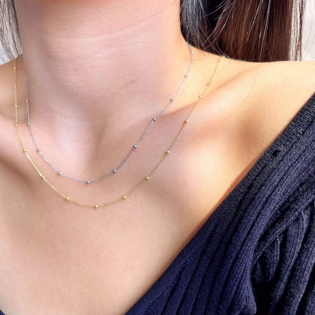 [Oramore Jewelry]Small Bead Clavicle Chain Simple Necklace