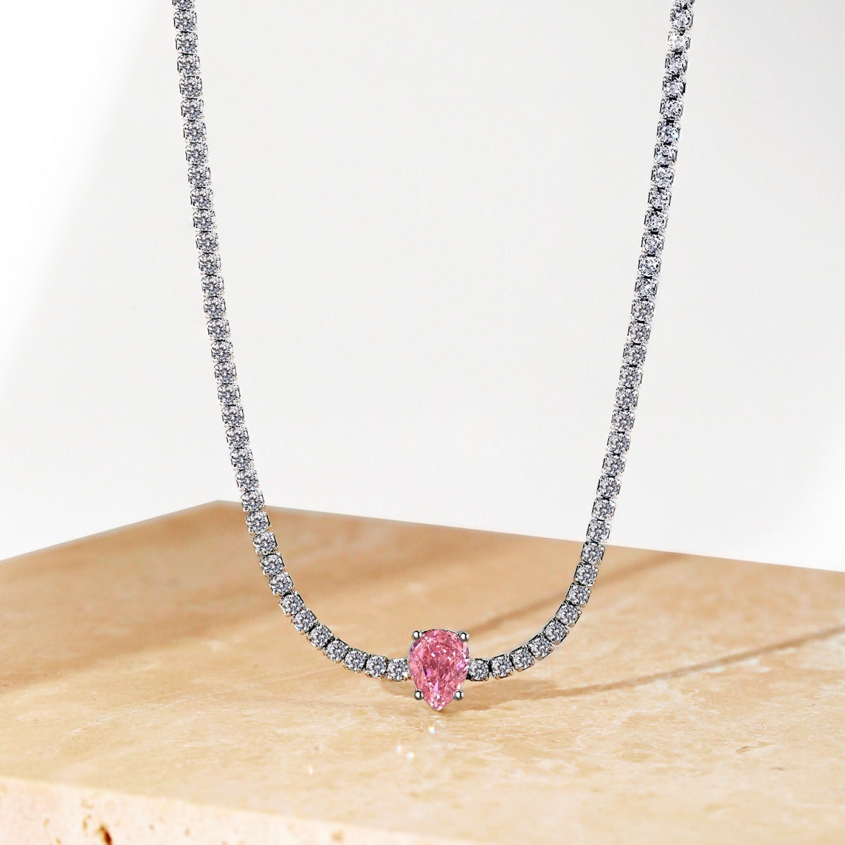 [Oramore Jewelry]1.0 carat Unique Pear Cut Tennis Necklace