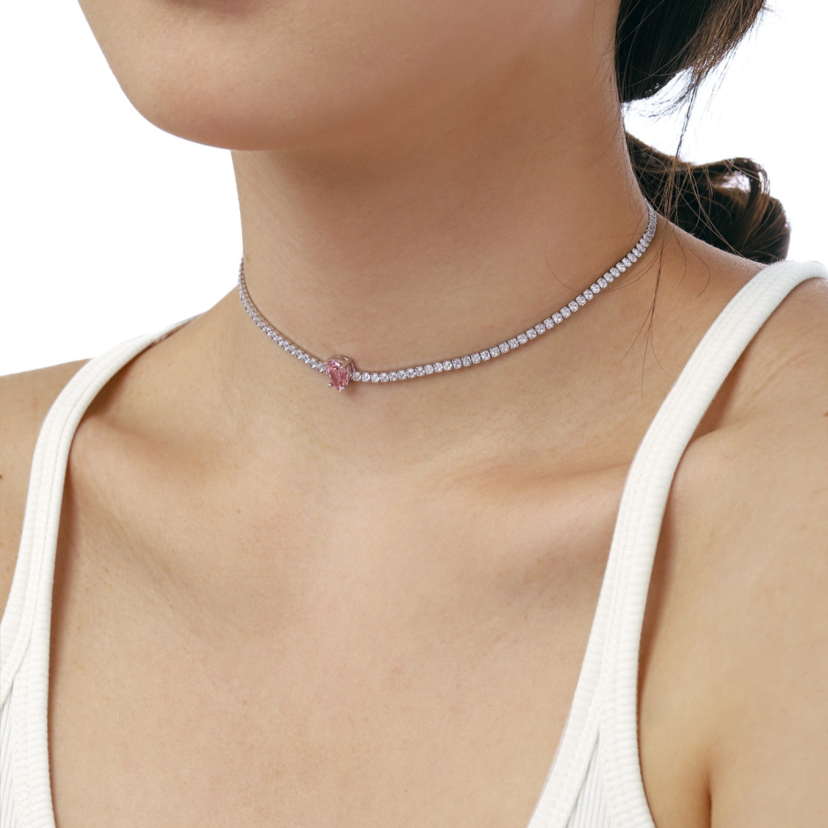 [Oramore Jewelry]1.0 carat Unique Pear Cut Tennis Necklace