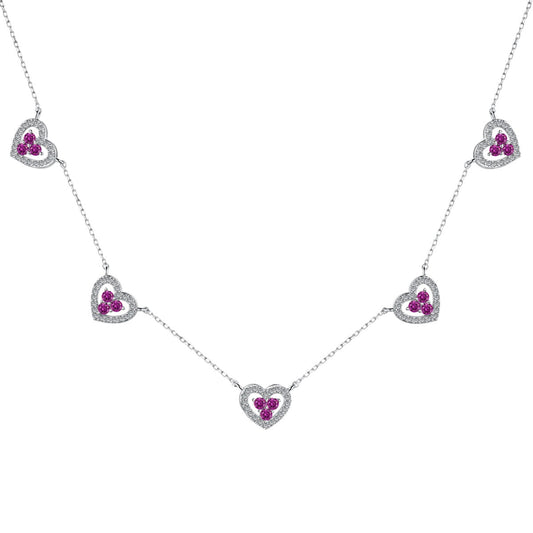 [Oramore Jewelry]Sparkling Five Heart Necklace
