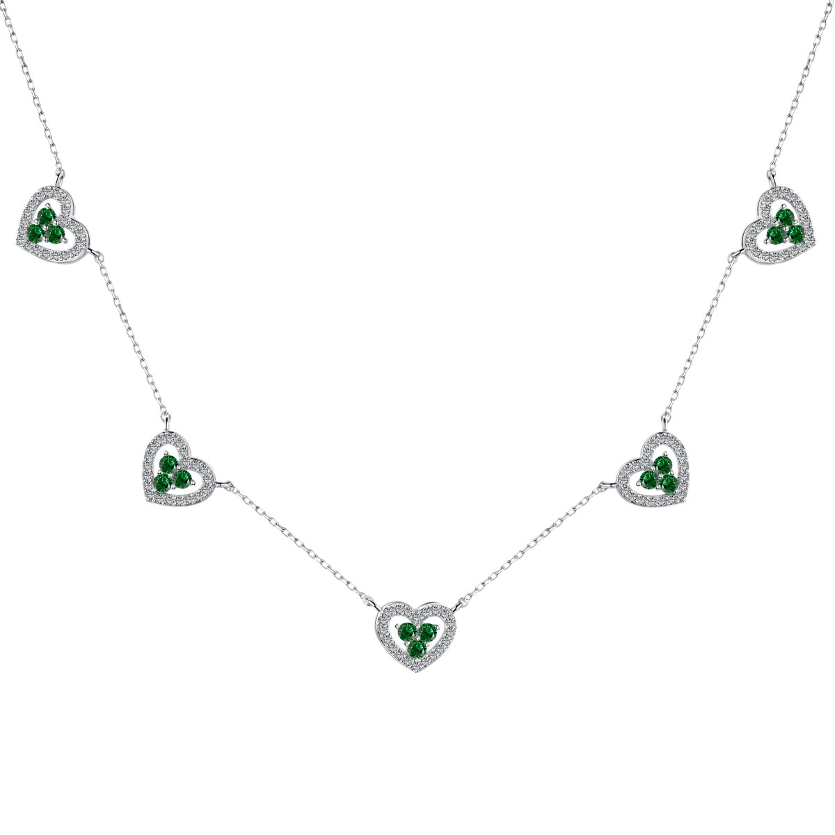 [Oramore Jewelry]Sparkling Five Heart Necklace