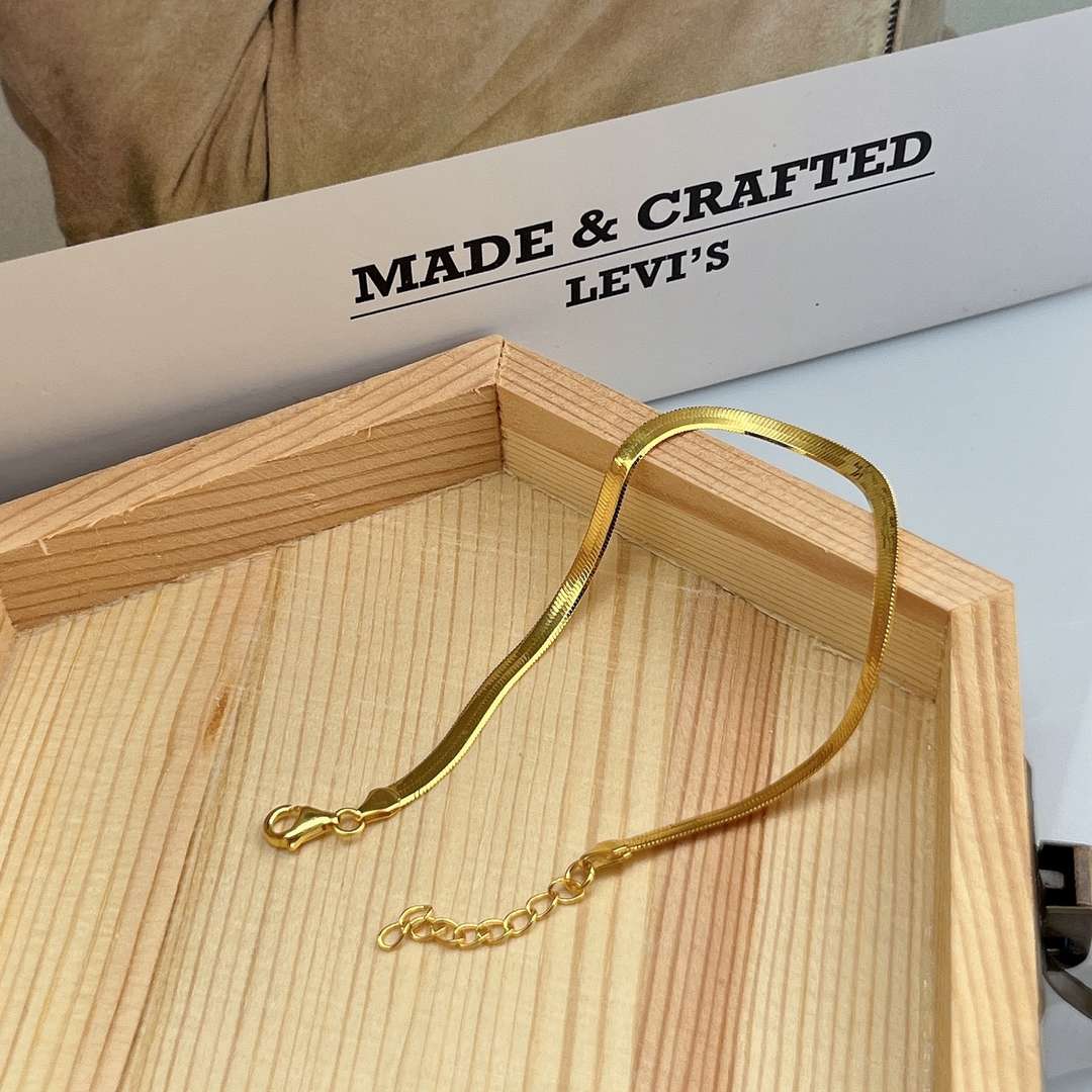 [Oramore Jewelry]Flat Snake Bone Chain Blade Necklace