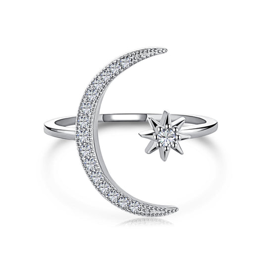 [Oramore  Jewelry]Eternity Moon & Star Ring
