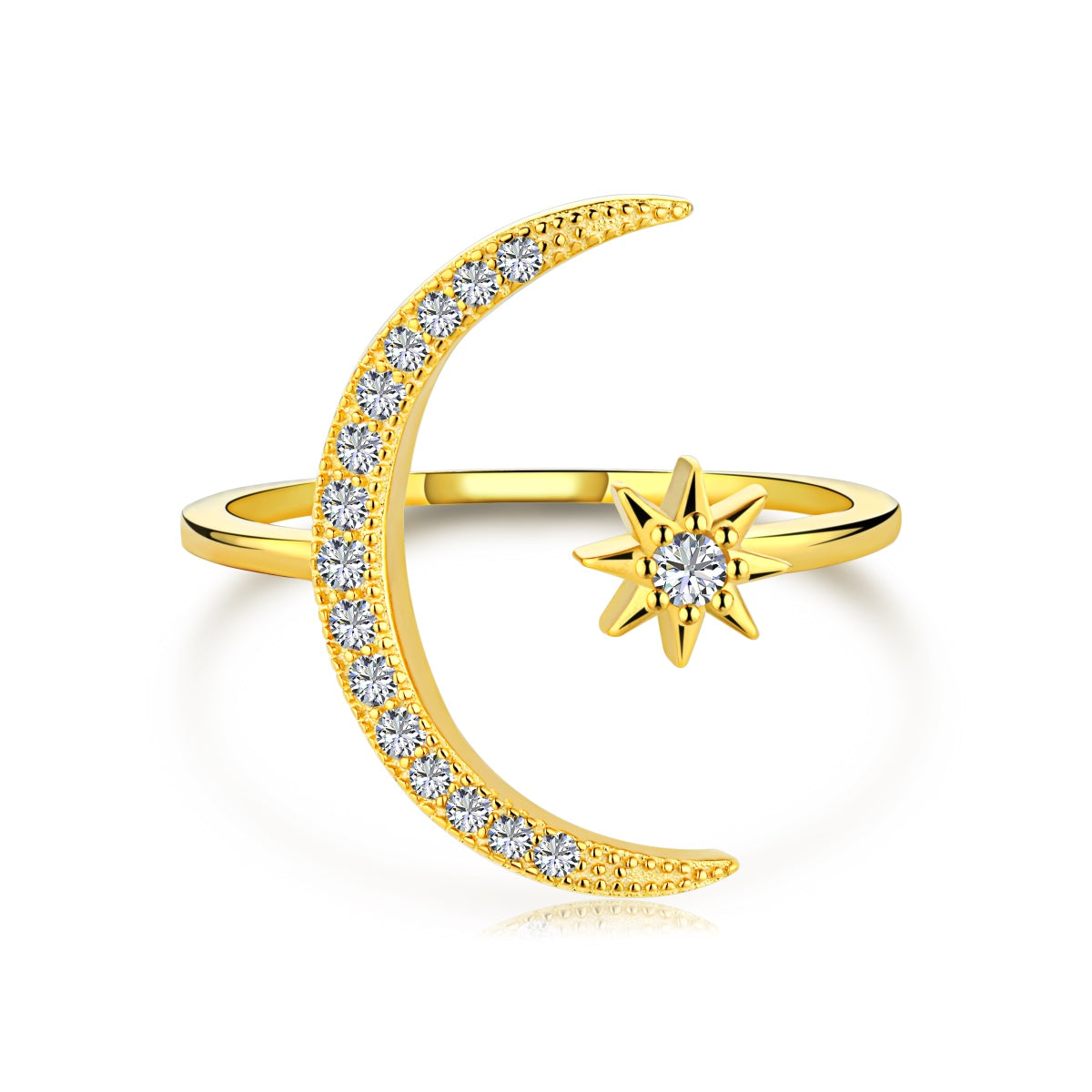 [Oramore  Jewelry]Eternity Moon & Star Ring