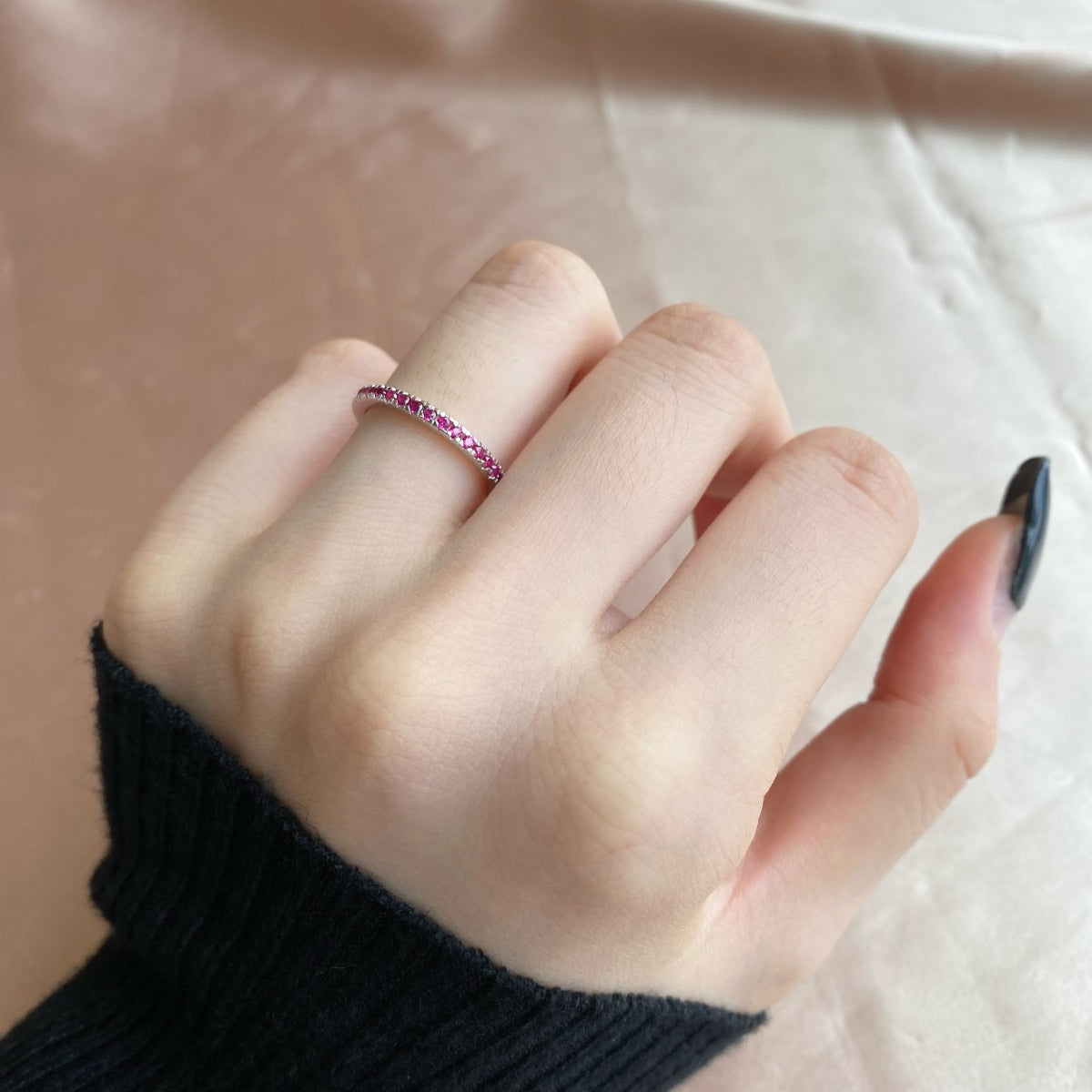 [Oramore Jewelry]Delicate Sparkling Round Cut Daily Ring
