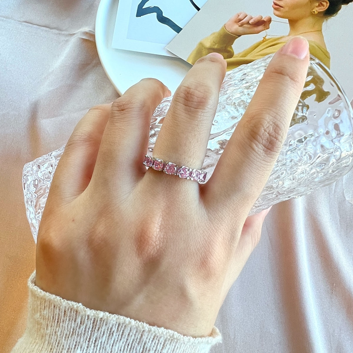 [Oramore Jewelry]Eternity Round Cut Tennis Ring