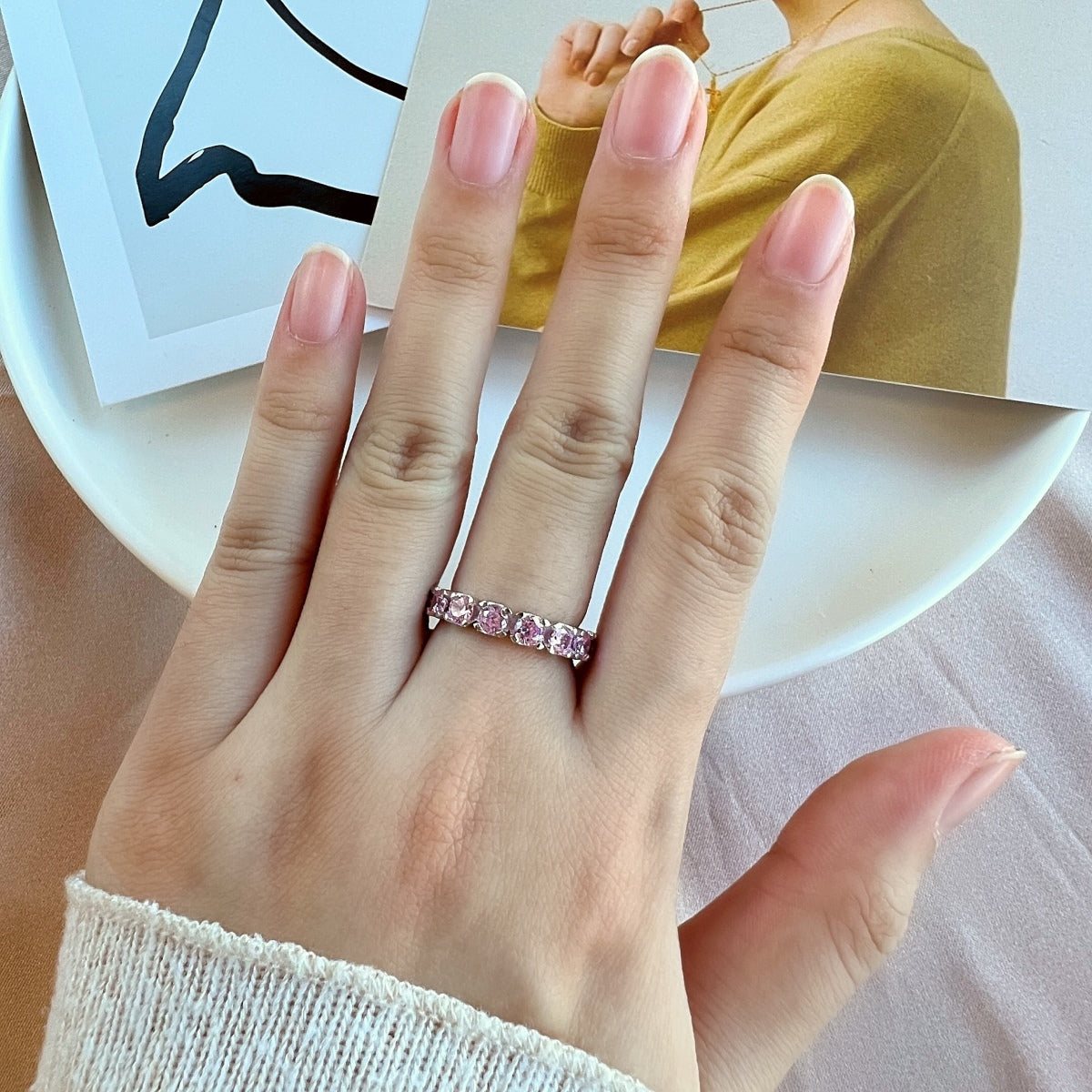 [Oramore Jewelry]Eternity Round Cut Tennis Ring