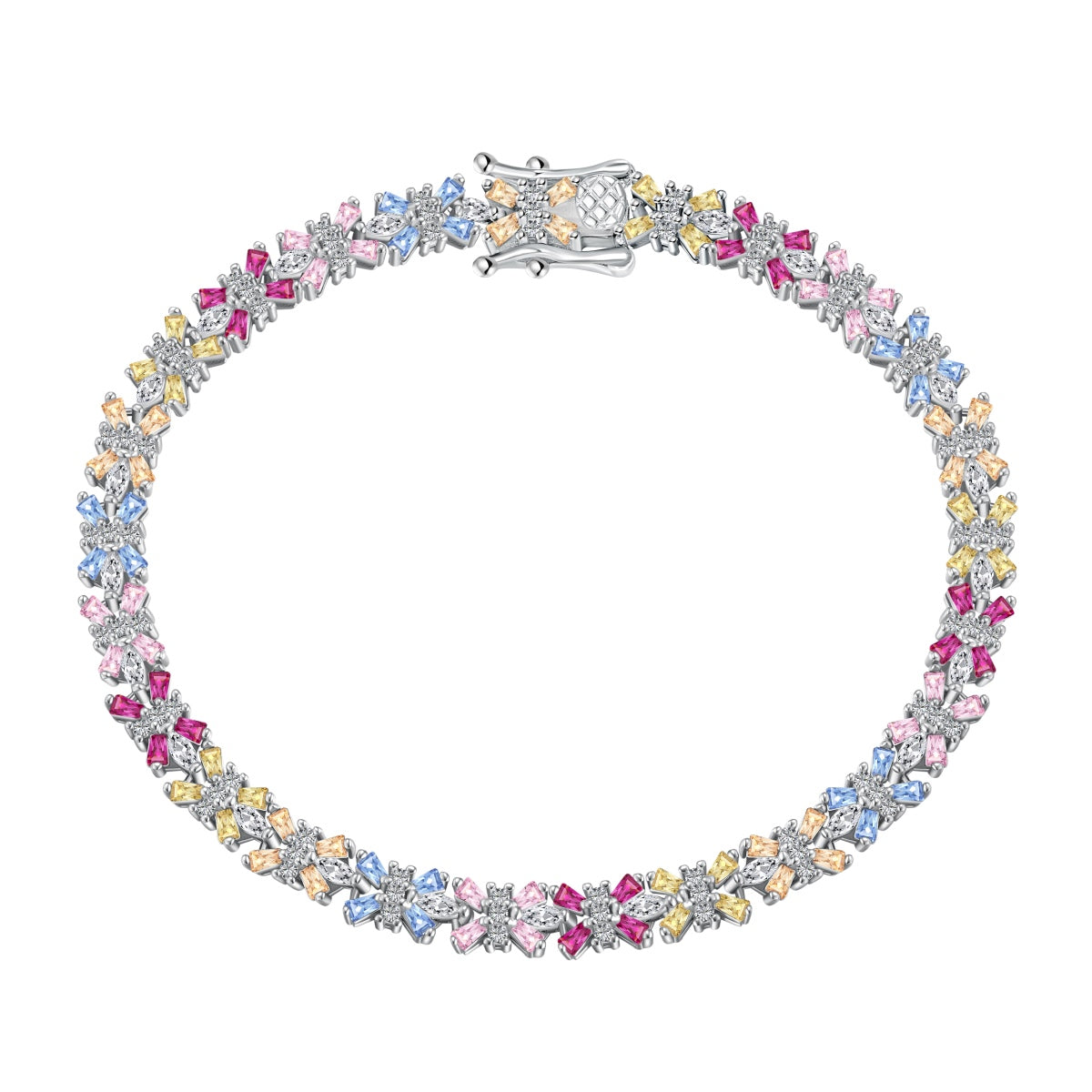 [Oramore Jewelry]Radiant Colorful Emerald Cut Party Bracelet