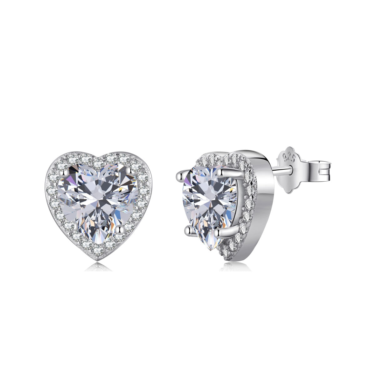 [Oramore Jewelry]Sparkling Heart Shape Lover Earrings