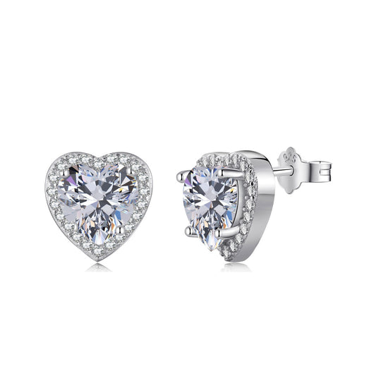 [Oramore Jewelry]Sparkling Heart Shape Lover Earrings