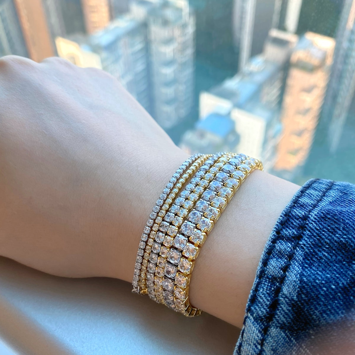 [Oramore Jewelry]Radiant Shinning Princess Cut Tennis Bracelet
