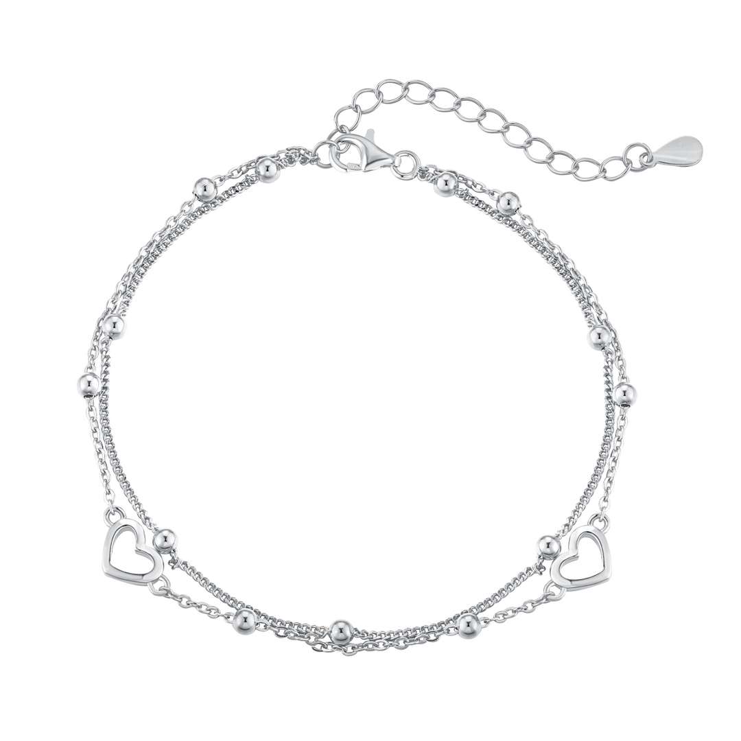 [Oramore Jewelry]Dainty Double Layer Love Heart Bracelet