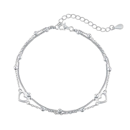 [Oramore Jewelry]Dainty Double Layer Love Heart Bracelet