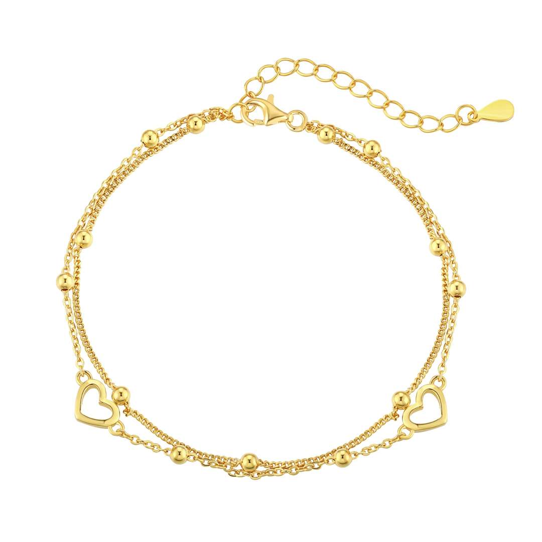 [Oramore Jewelry]Dainty Double Layer Love Heart Bracelet