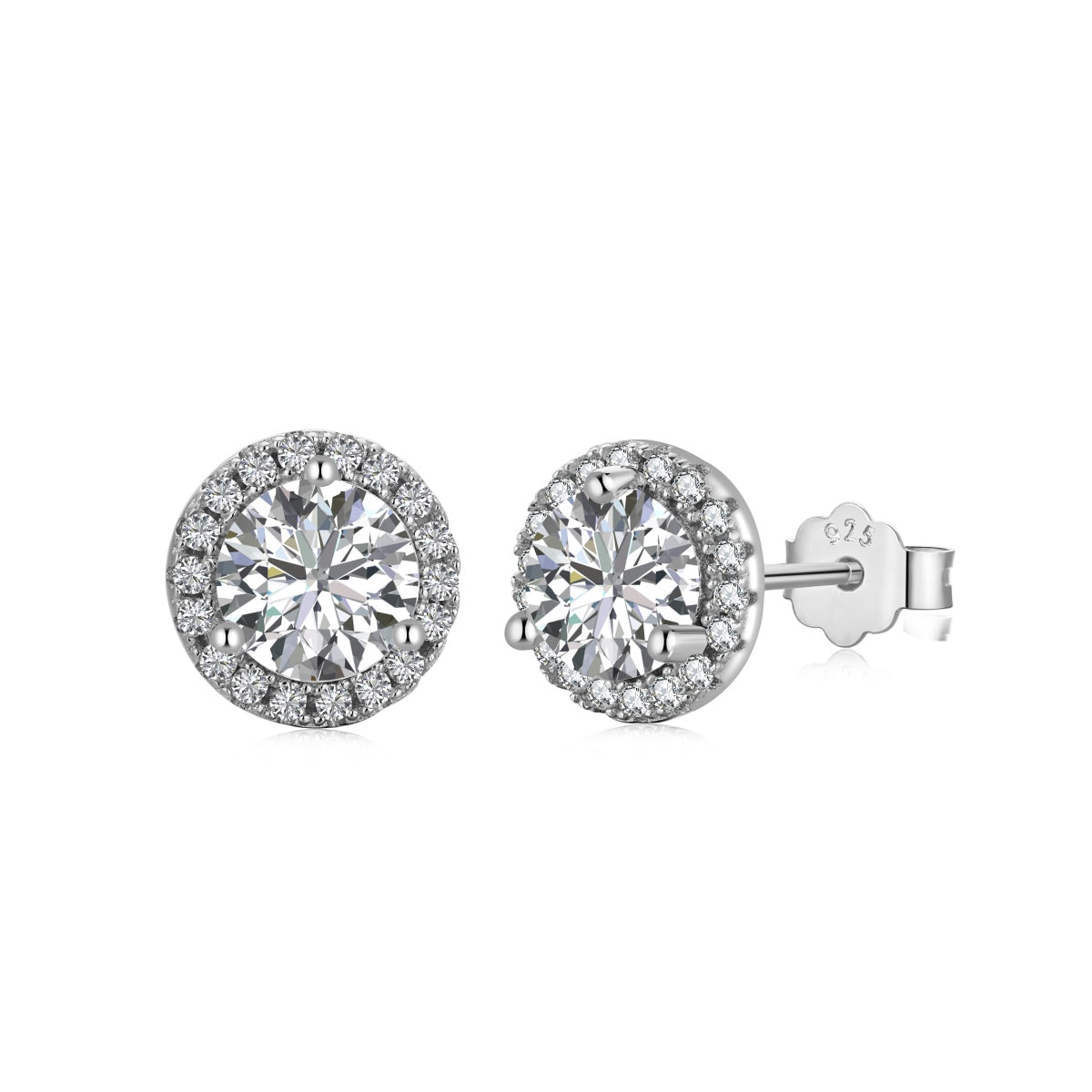 [Oramore Jewelry]Classic Princess Round Shape Earrings