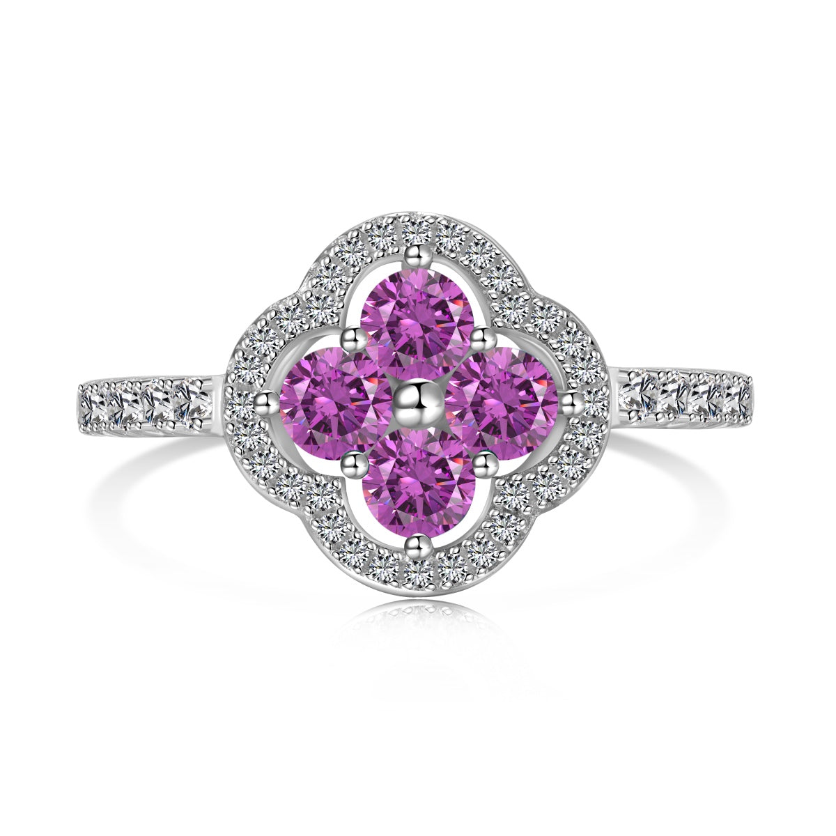 [Oramore Jewelry]Four Leaf Clover Flower Design Ring