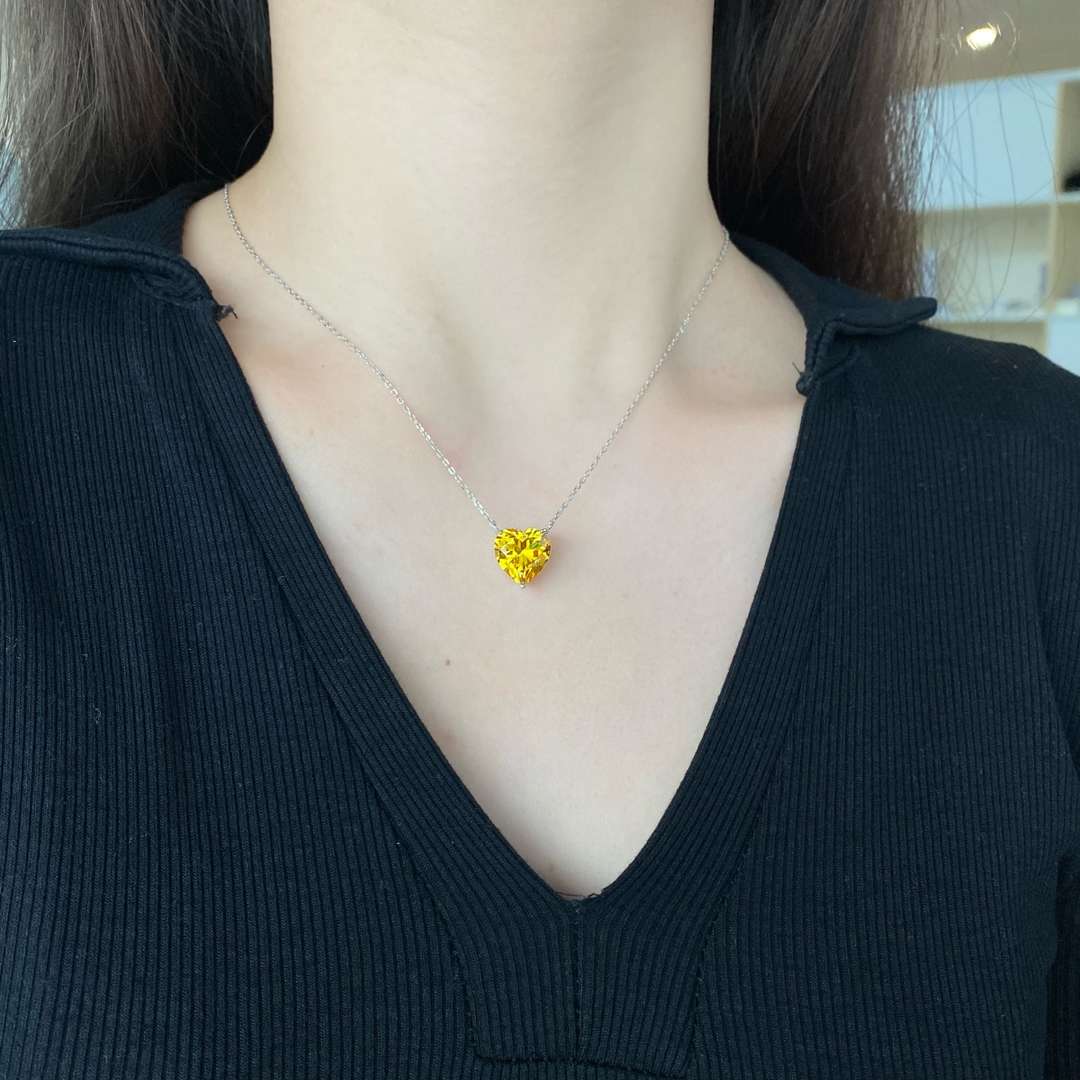 [Oramore Jewelry]6.0 carat Radiant Heart Shape Necklace