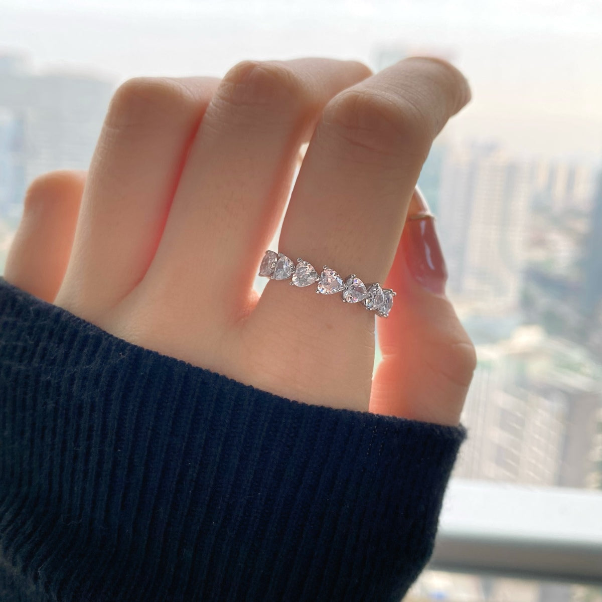 [Oramore  Jewelry]0.25 Carat Radiant Romance Heart Cut Lover Ring