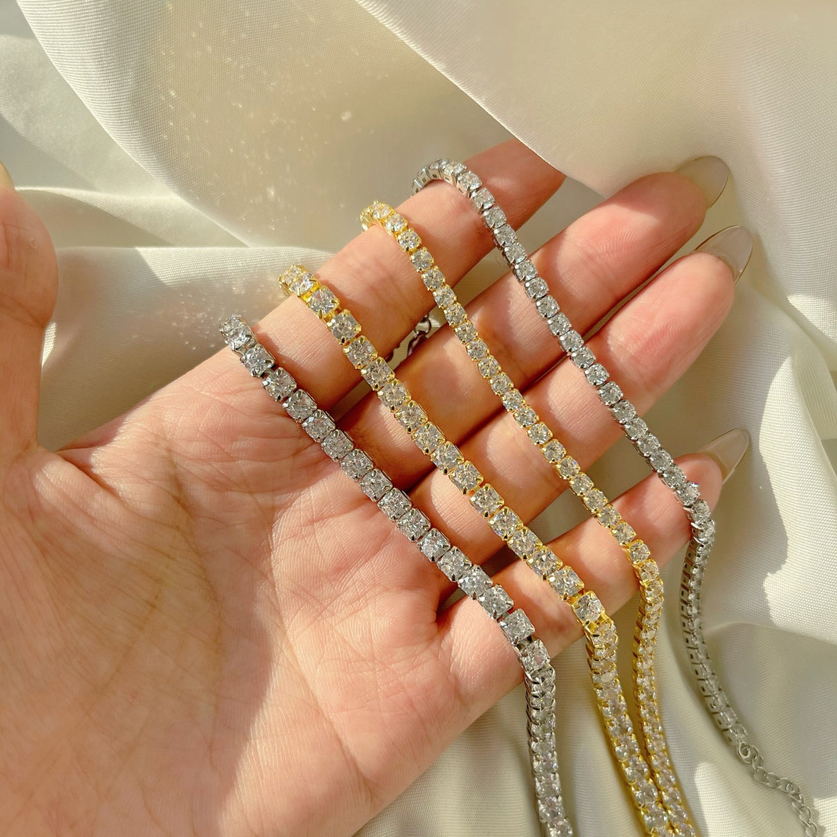 [Oramore Jewelry]Sparkling Radiant Princess Cut Tennis Bracelet